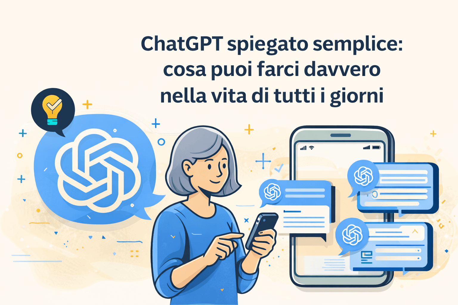 ChatGPT spiegato semplice: cosa puoi farci davvero nella vita di tutti i giorni ChatGPT spiegato semplice: cosa puoi farci davvero nella vita di tutti i giorni