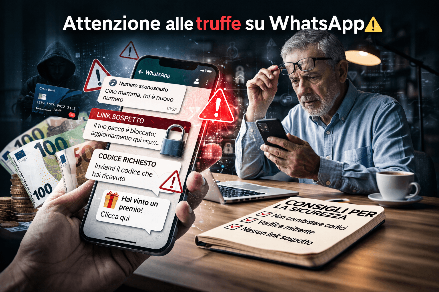Le 10 truffe più pericolose su WhatsApp nel 2026 (e come riconoscerle subito) Le 10 truffe più pericolose su WhatsApp nel 2026 (e come riconoscerle subito)