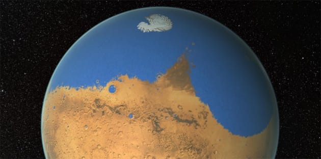 Un immenso oceano su Marte Un immenso oceano su Marte