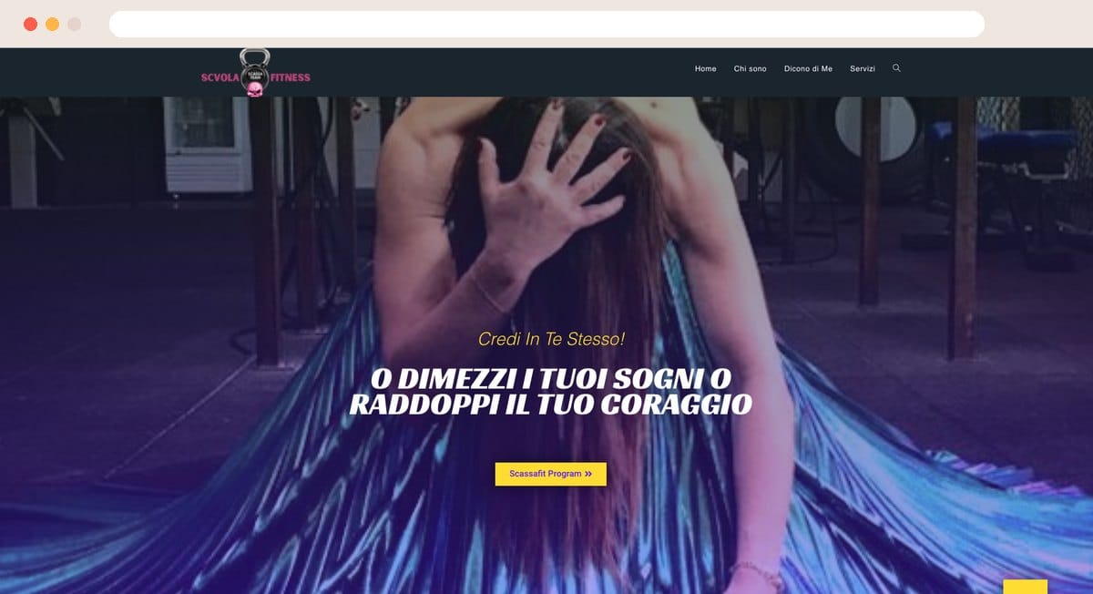 Il sito di un programma di allenamento, dall'archivio