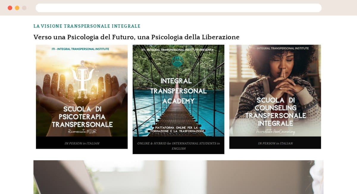 Il sito di un istituto di formazione, rifatto da me