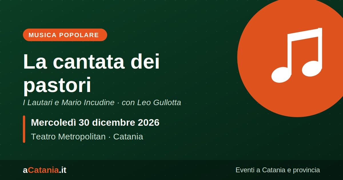 La cantata dei pastori, Teatro Metropolitan, mercoledì 30 dicembre 2026