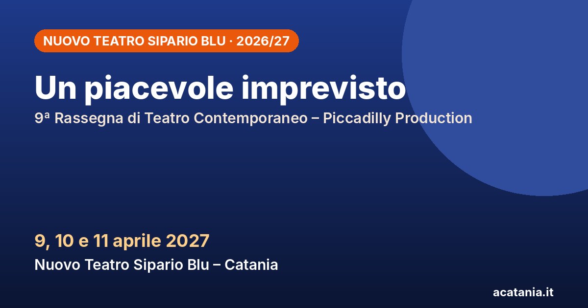 Un piacevole imprevisto con Gianluca Barbagallo, 9-11 aprile 2027