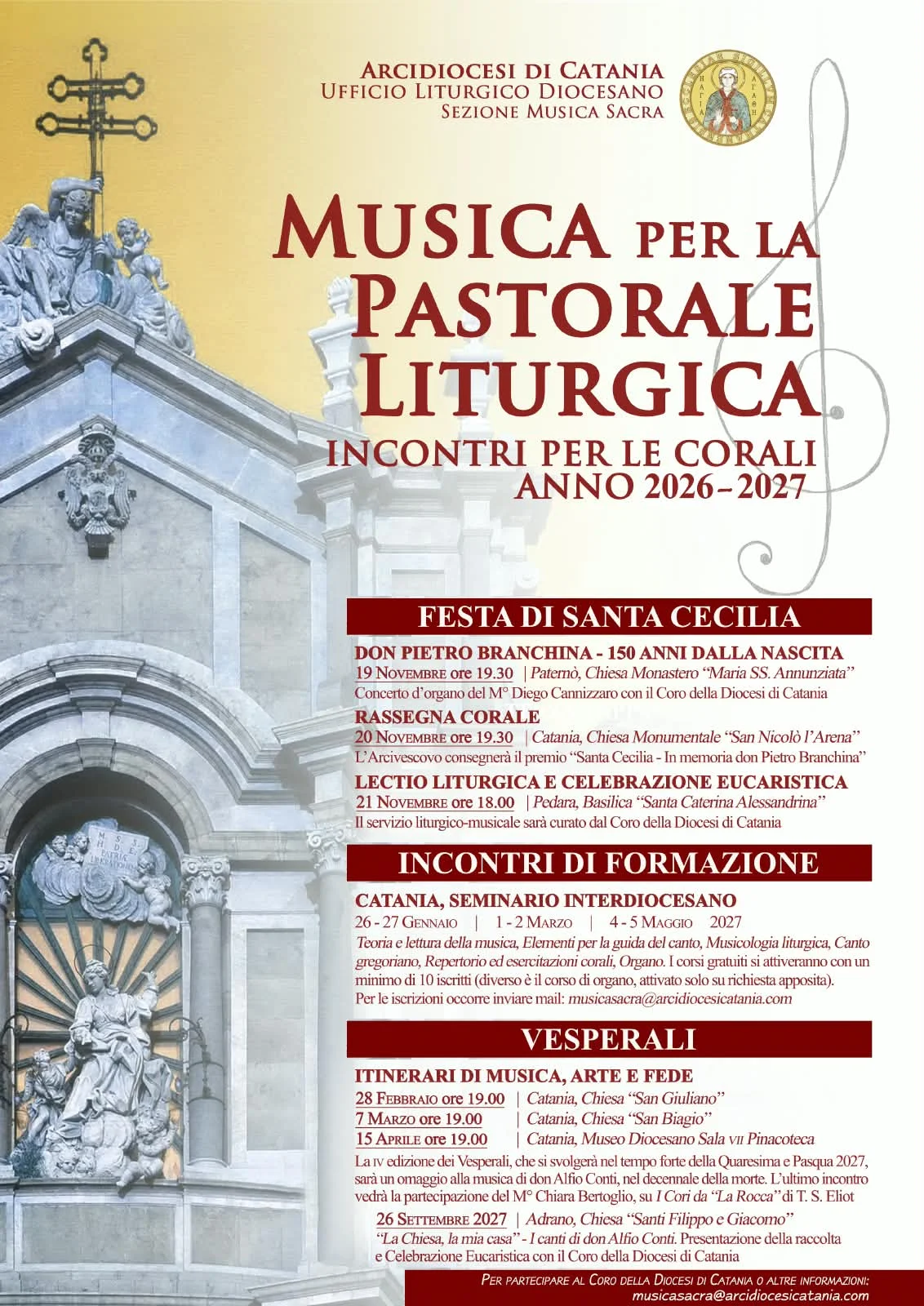 Musica per la Pastorale Liturgica 2026-2027, Arcidiocesi di Catania – locandina
