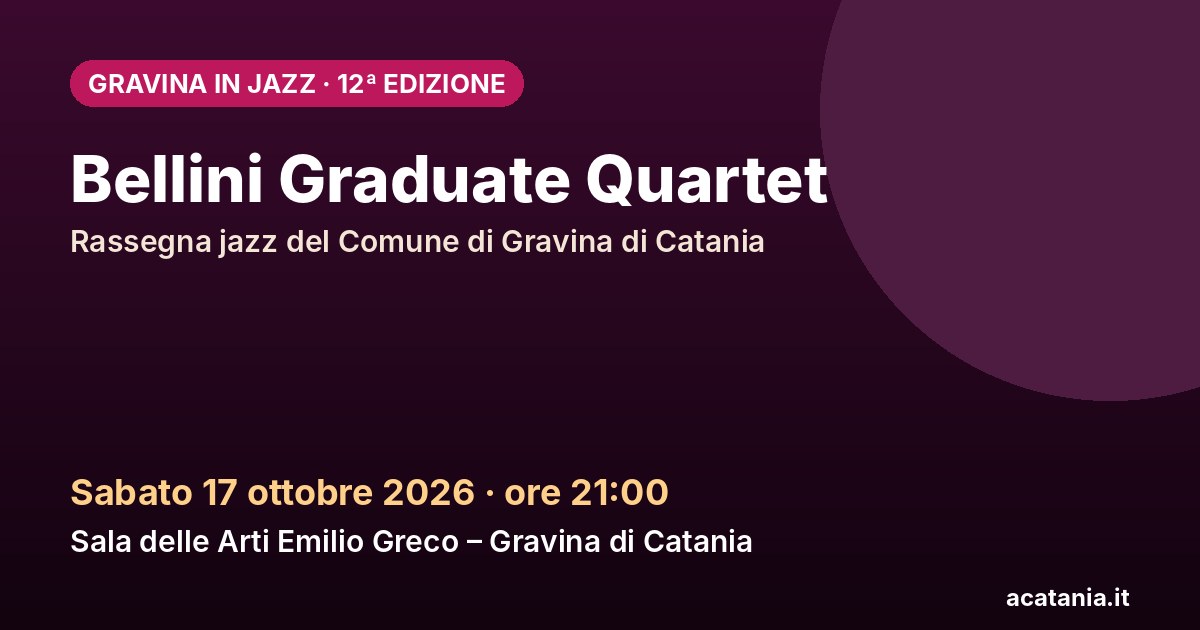 Bellini Graduate Quartet – Gravina in Jazz 2026