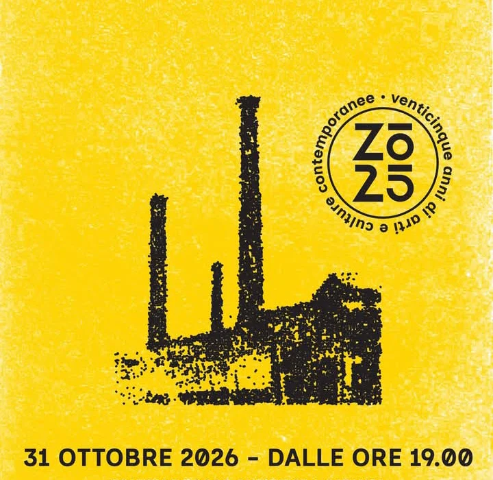 Locandina dei 25 anni di Zō Centro Culture Contemporanee, 31 ottobre 2026 dalle 19 alle Ciminiere di Catania