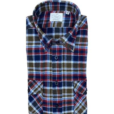 MONTURA - Camicia uomo scacchi in cotone Cambridge Shirt - Blu