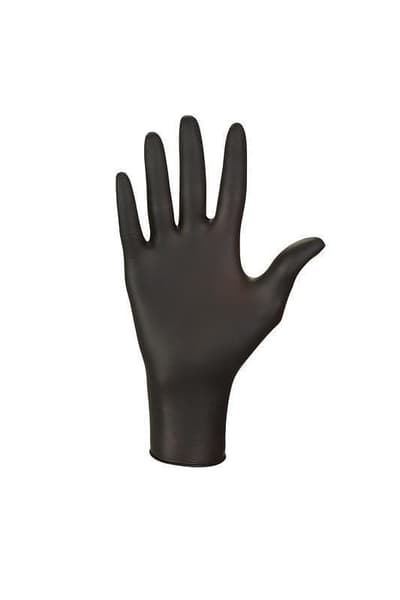 K-MART Guanti Monouso in Nitrile Neri | Senza Polvere, Senza Lattice, Ambidestri | Uso Medico, Alimentare, Estetico - Per Medici, Chef, Estetisti, Tatuatori - 100 Pezzi (Nero, XS