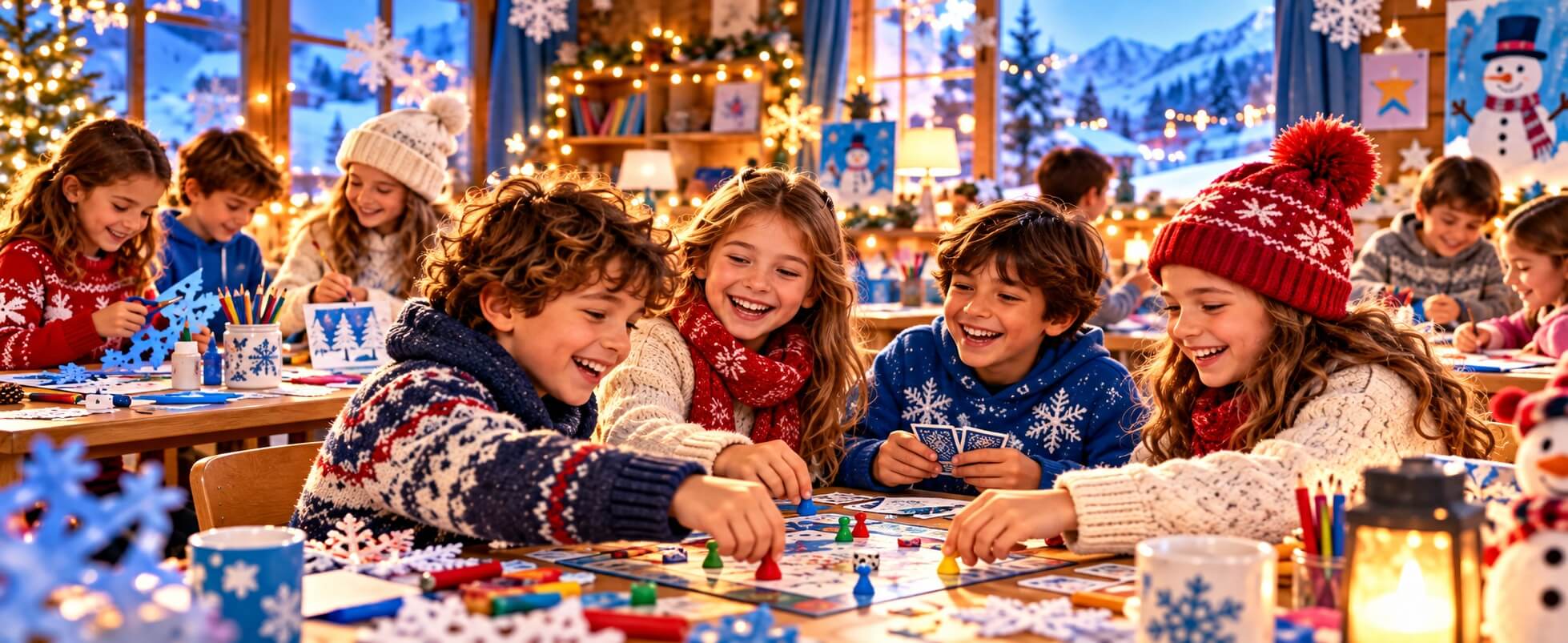 Bambini durante un lavoro creativo