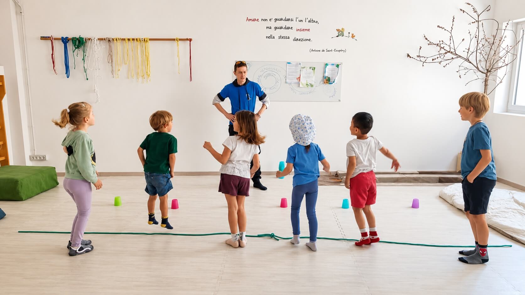 Bambini in un laboratorio di arte in movimento di Evolution Movens a Bolzano