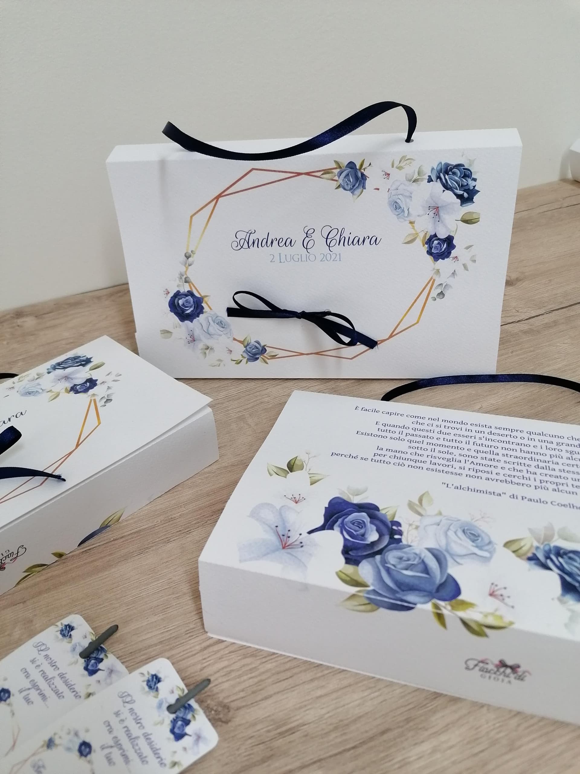 Bomboniera Wedding Bag A Forma Di Cassetto Con Fiocco, Colore Blu Acqua, Misura Media (23.5x17x7cm) Per Confetti E Regali