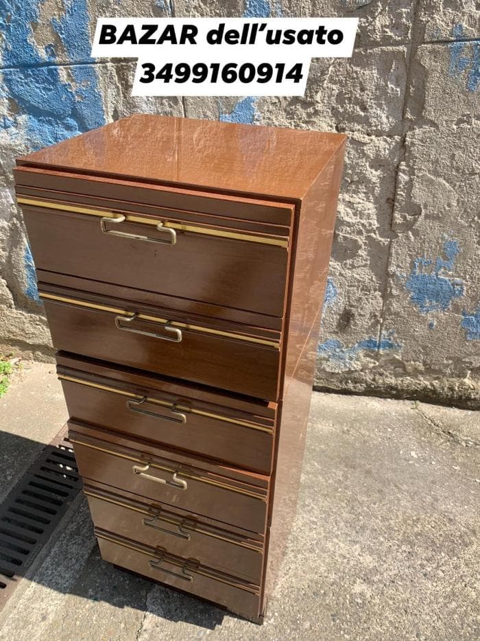 Cassettiera In Bambù A 4 Cassetti - Organizer Bianco Per Casa E Ufficio, 39.5x38.5x86 Cm, Elegante E Funzionale - Foto 3