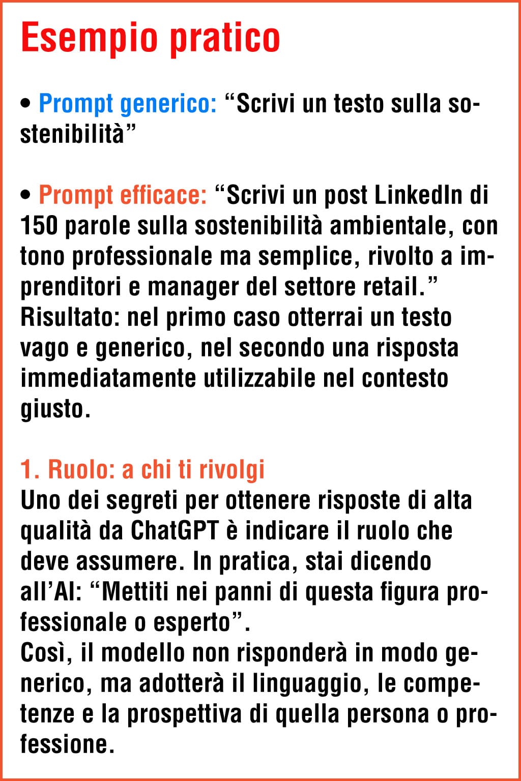 ChatGPT Inside - Intelligenza Artificiale Esempio pratico di prompt per post linkedin