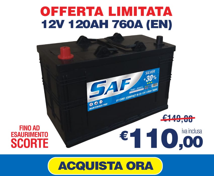 Batteria 12v 120ah 760 EN Batteria per furgoni, camion, camper, nautica e mezzi agricoli