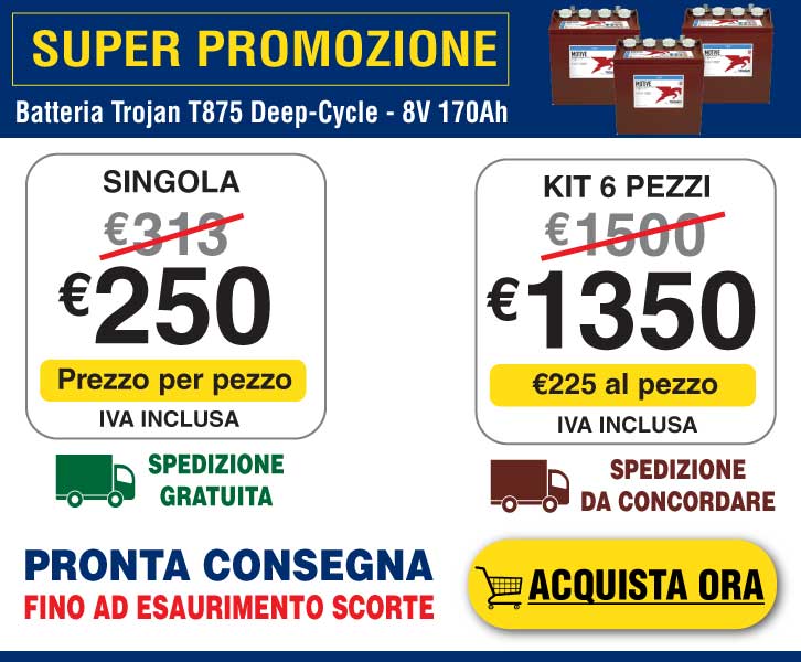 Batterie Trojan T875 8V 170Ah in promozione Batterie per trazione leggera trojan