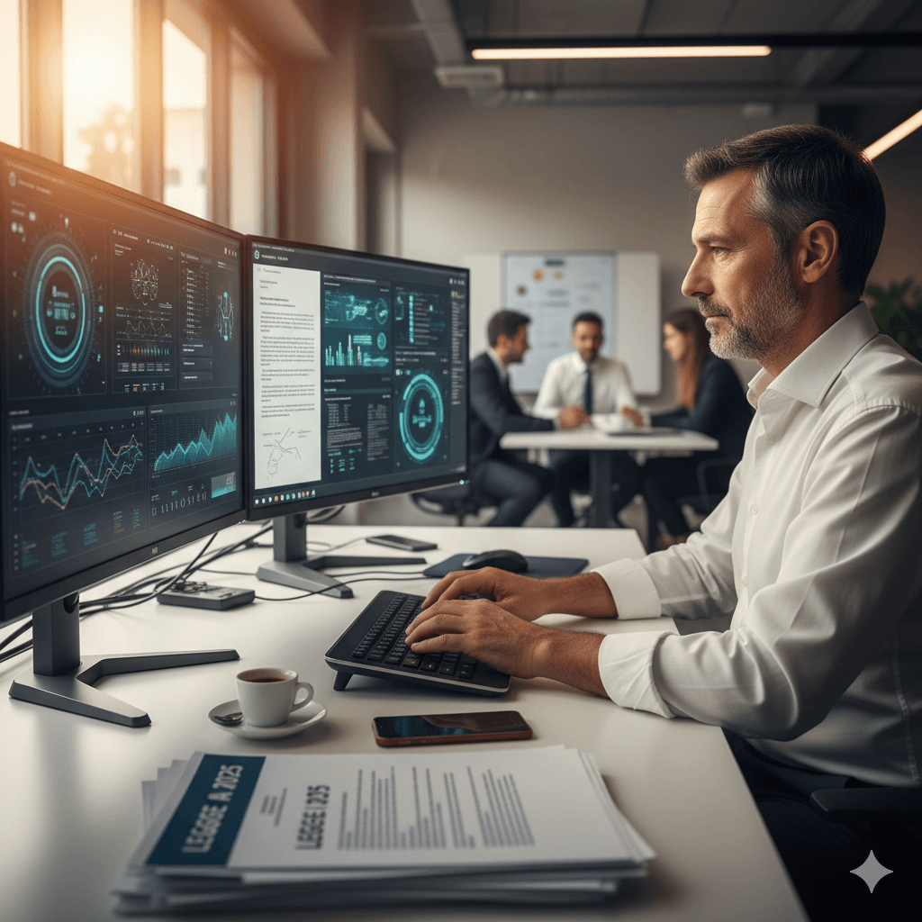 Intelligenza Artificiale in Azienda: come la nuova Legge 2025 può salvare (o affondare) la tua PMI Intelligenza Artificiale in Azienda: come la nuova Legge 2025 può salvare (o affondare) la tua PMI