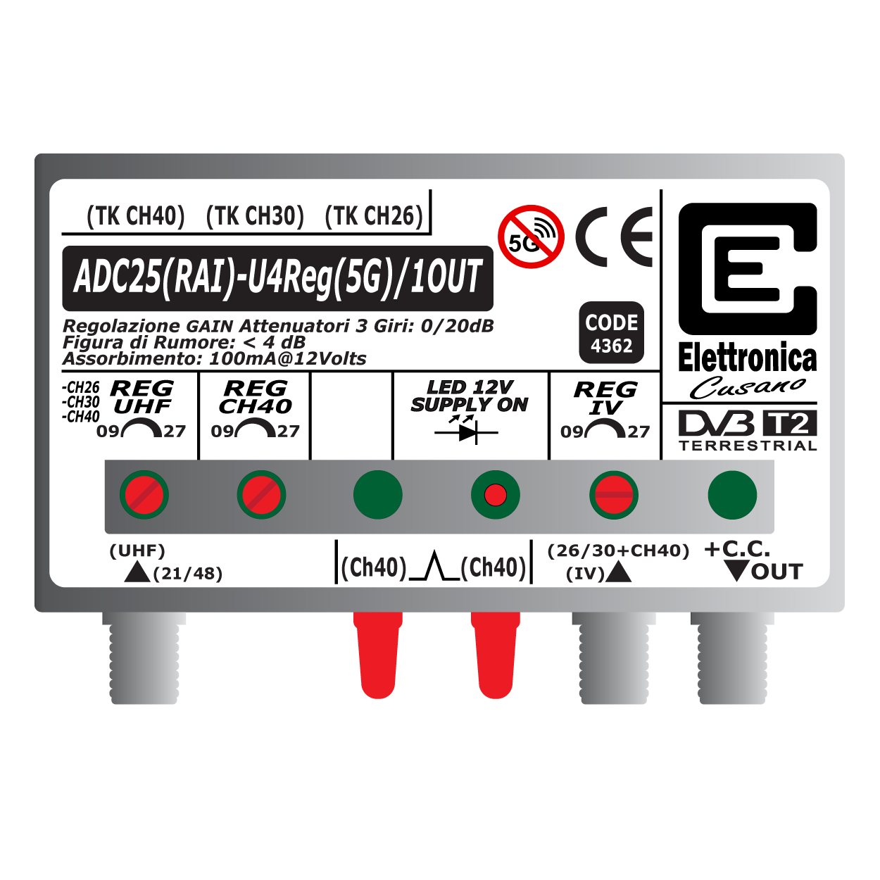 ADC25(RAI)-U4Reg(5G)/1OUT ADC25(RAI)-U4Reg(5G)/1OUT (4362) Elettronica Cusano