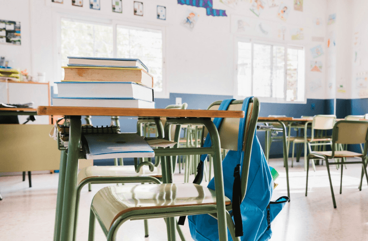 Aula con bancche e arrredi scolastici, Nomi degli oggetti per la scuola in inglese