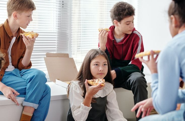 ragazzi che fanno merenda, nomi di cibi e bevande in inglese