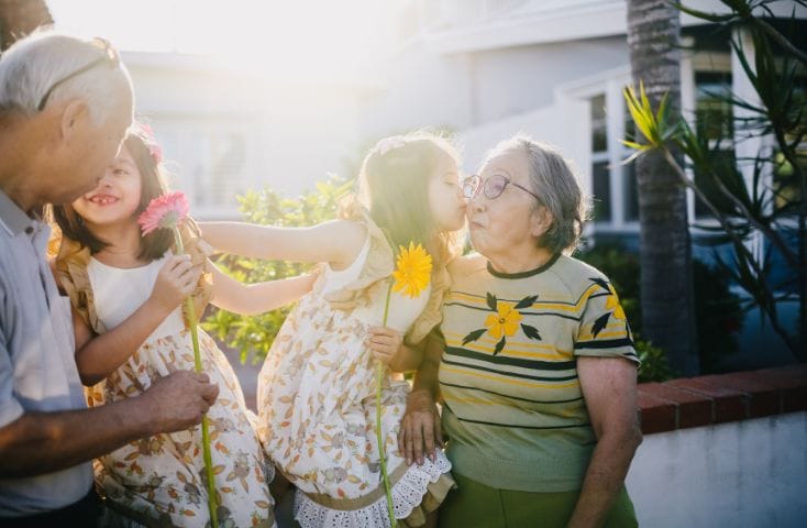 nipoti che baciano e abbracciano i nonni, 7 modi di dire come stai? in inglese