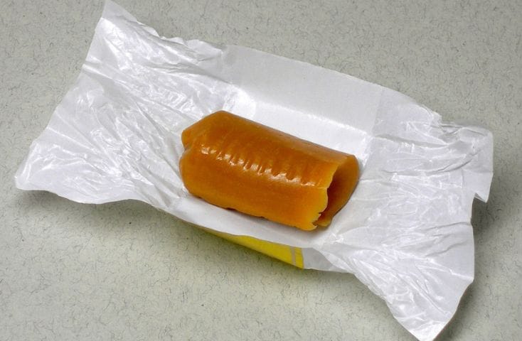 caramella mou scartata, toffee, come si dice caramella in inglese