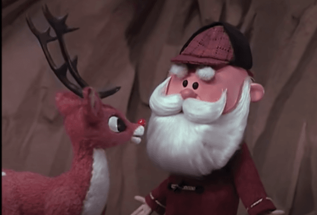 Rudolf la renna dal naso rosso con Babbo Natale