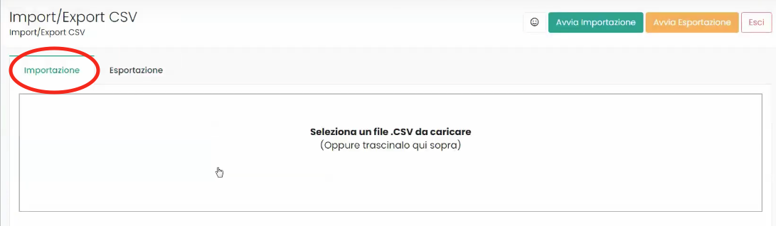 Bildschirm Framework360 - Kunden über CSV importieren