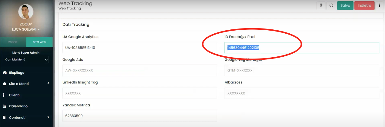 Schermata Framework360 - Überprüfen von Facebook Ads-Domains