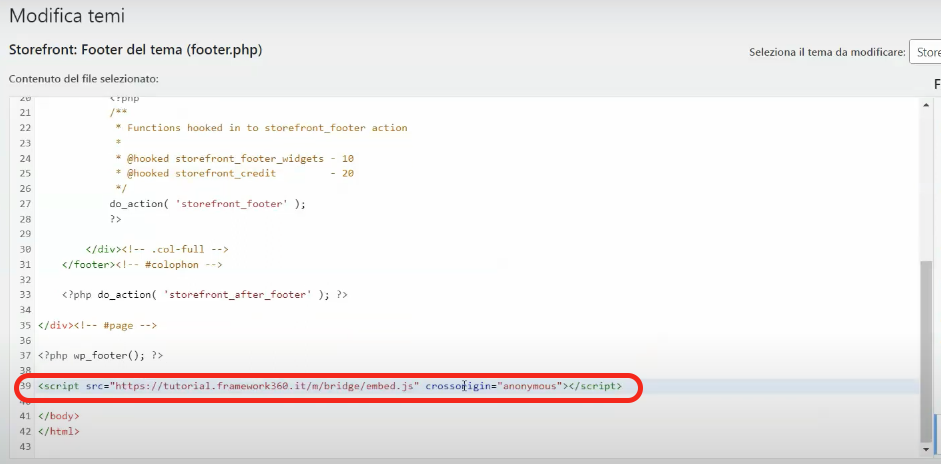 Framework360 Integration Form Screenshot
