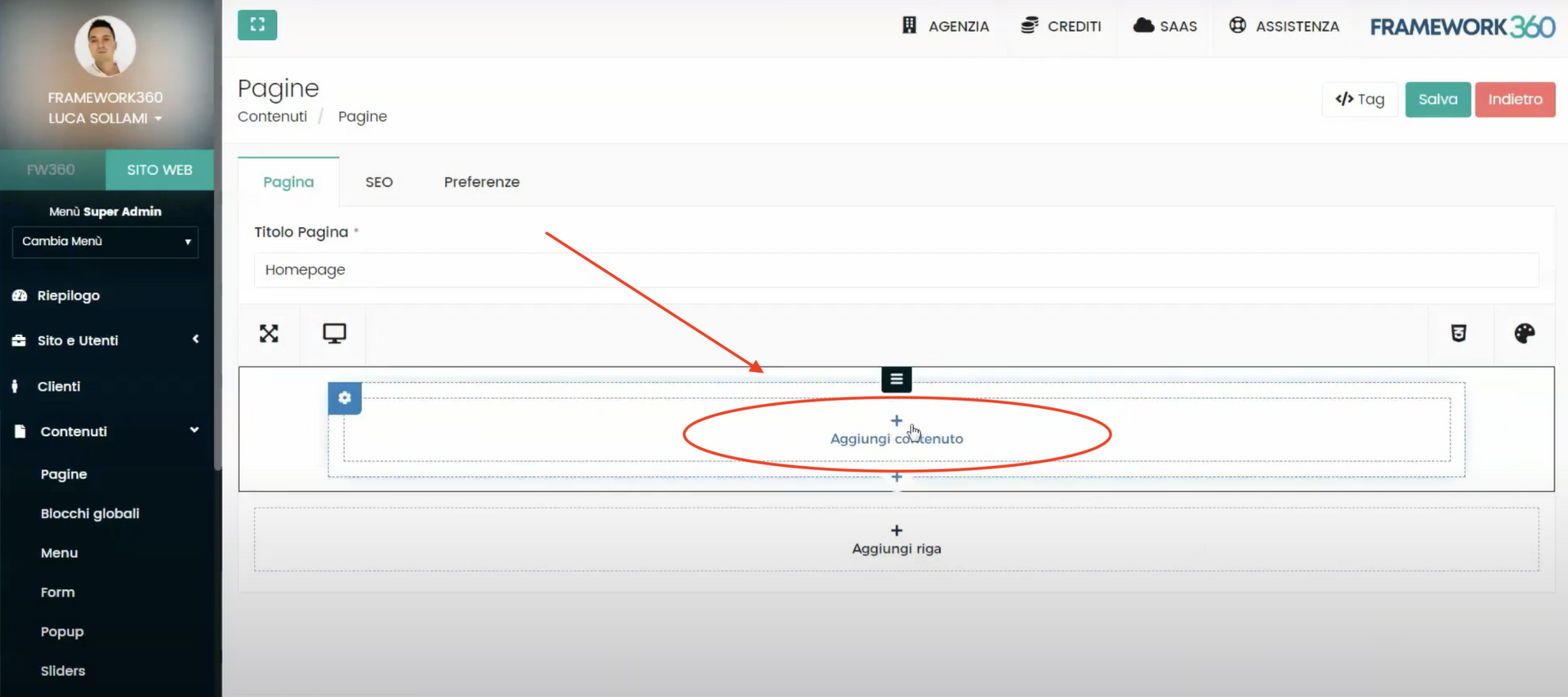 Schermata Framework360 - Inviare un'email automatica ad un visitatore che compila un form