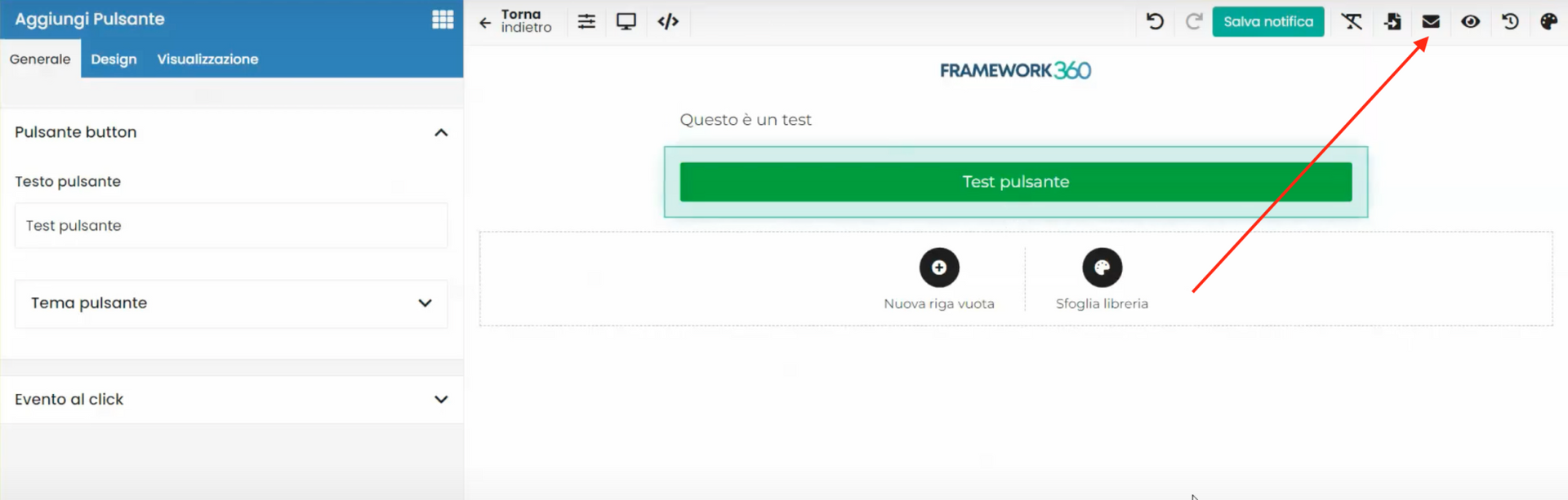 Pantalla Framework360 - Cómo enviar correos de prueba