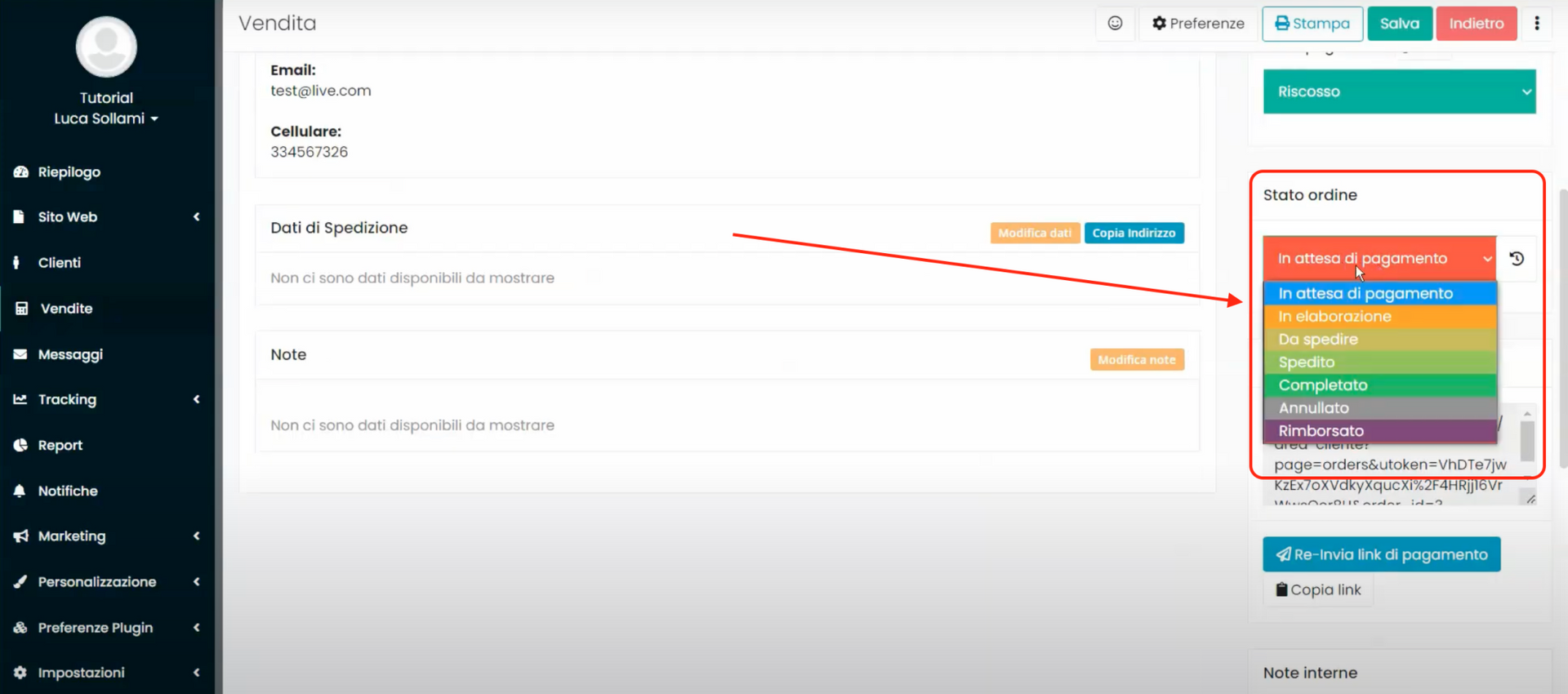 Framework360 Screenshot - Changing payment status