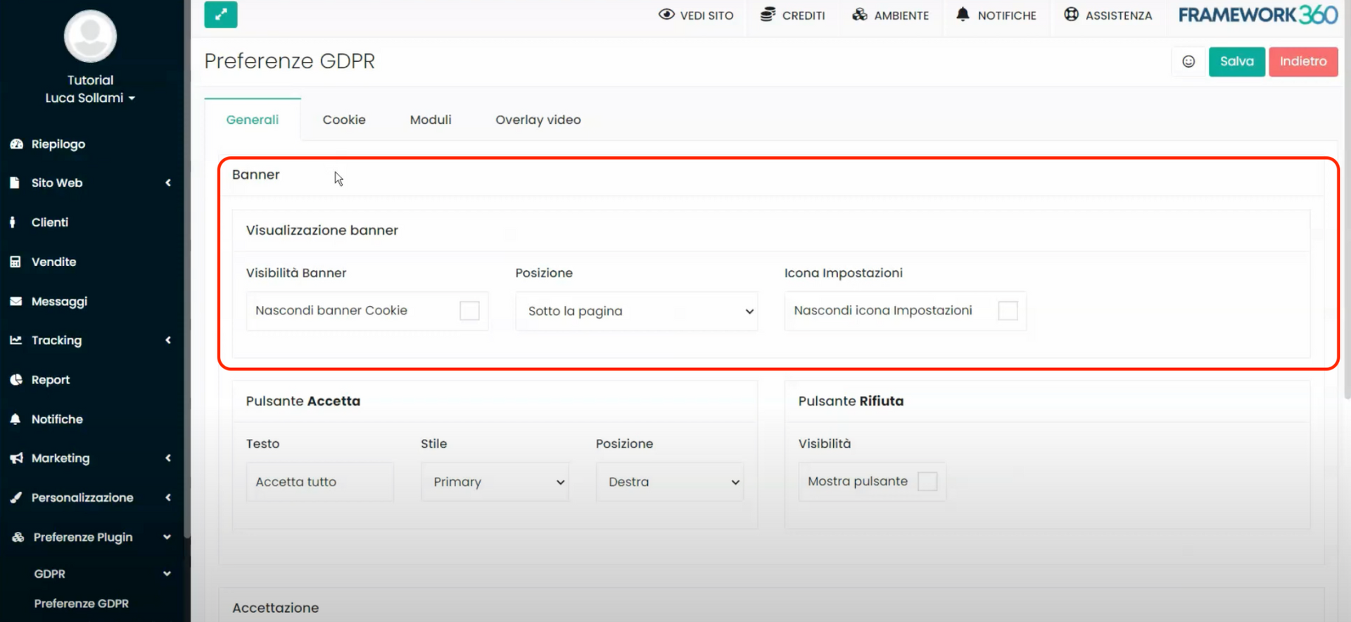 Framework360 - GDPR Plugin Screenshot