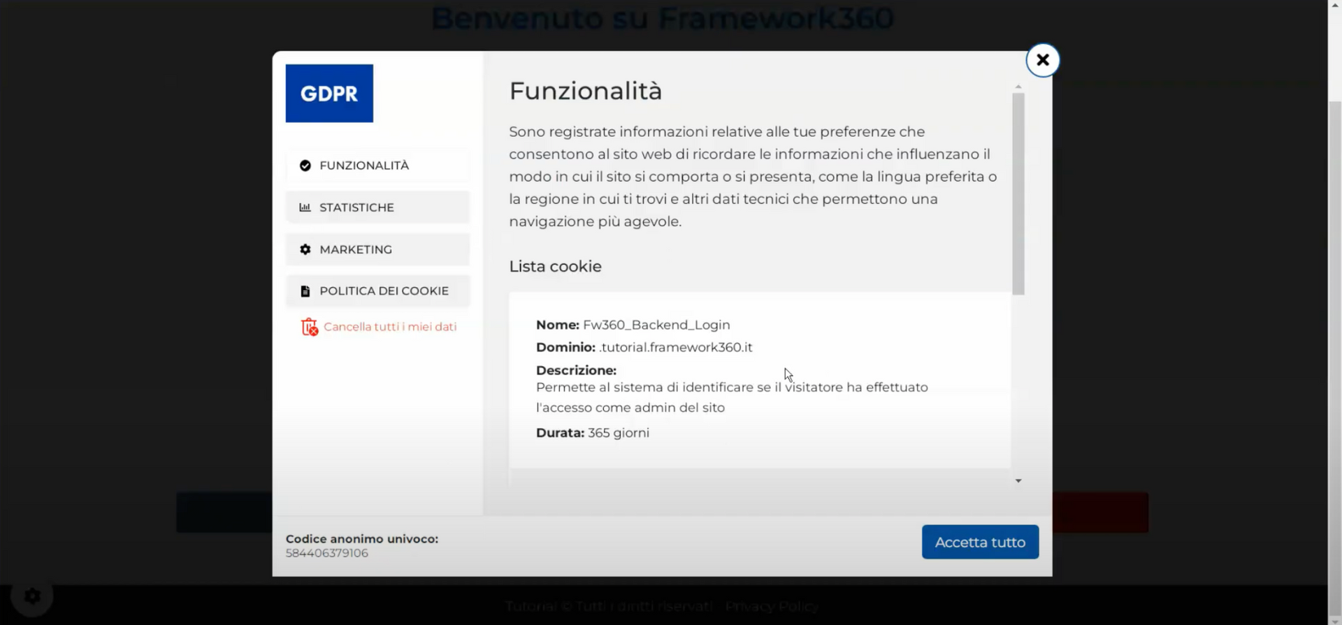 Framework360 Screenshot - GDPR Plugin