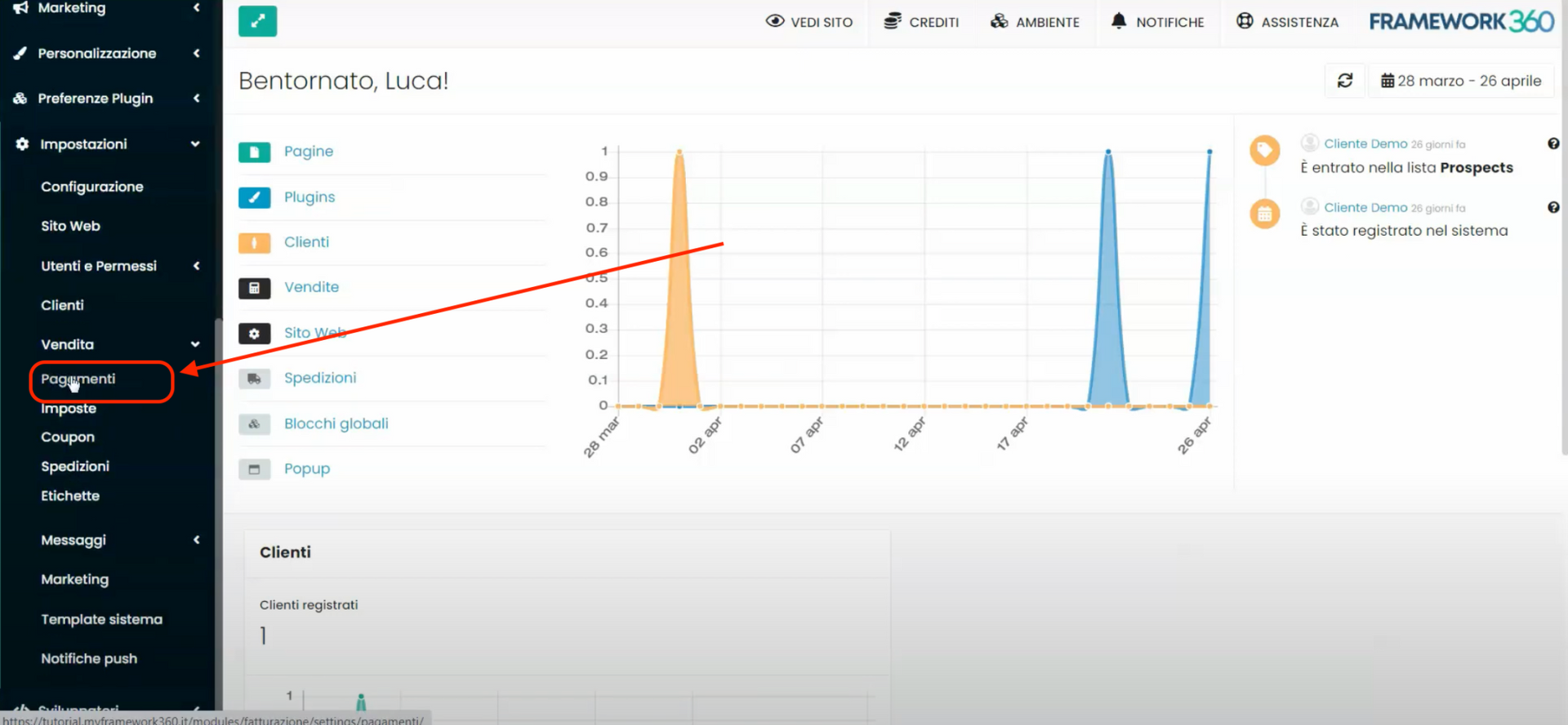 Pantalla Framework360 - Configurar el contrarreembolso