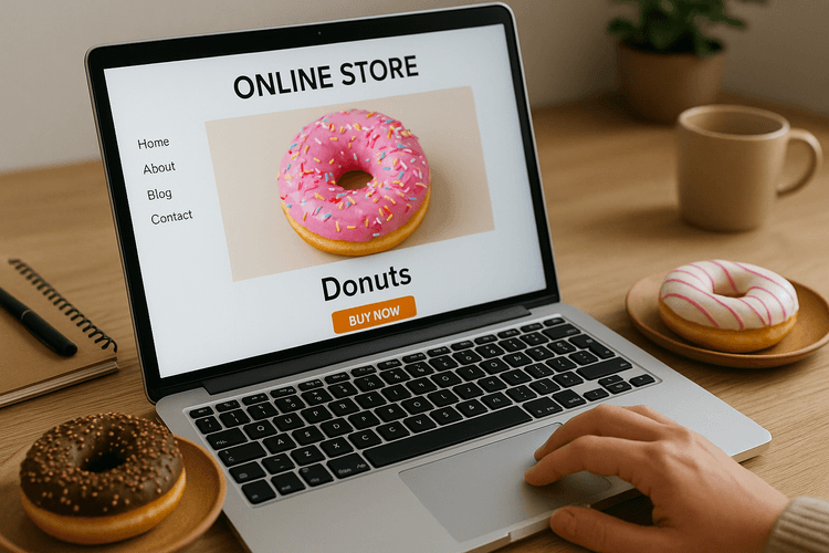 Création d'un site web pour la vente en ligne de beignets Création d'un site web pour la vente en ligne de beignets