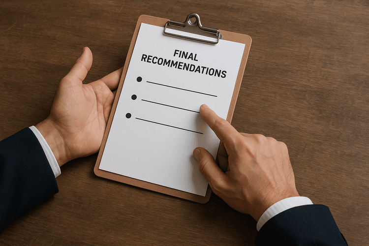 Recommandations finales Recommandations finales