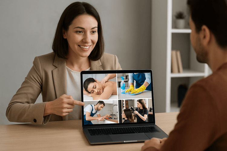 Utilizar imagens de alta qualidade para mostrar os serviços Utilizar imagens de alta qualidade para mostrar os serviços