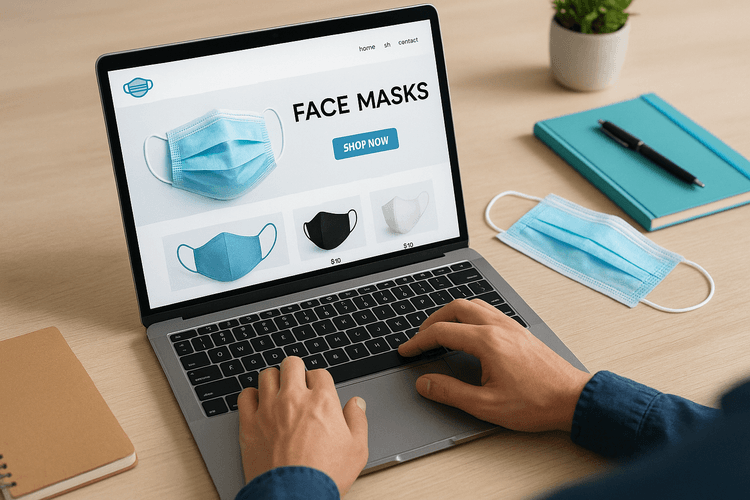Création d'un site web pour la vente de masques Création d'un site web pour la vente de masques