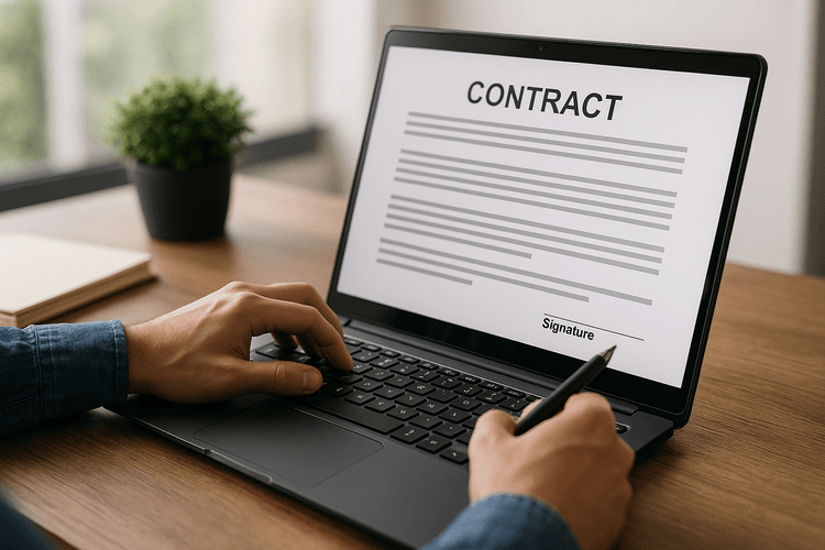 Étapes pour créer un contrat en ligne Étapes pour créer un contrat en ligne