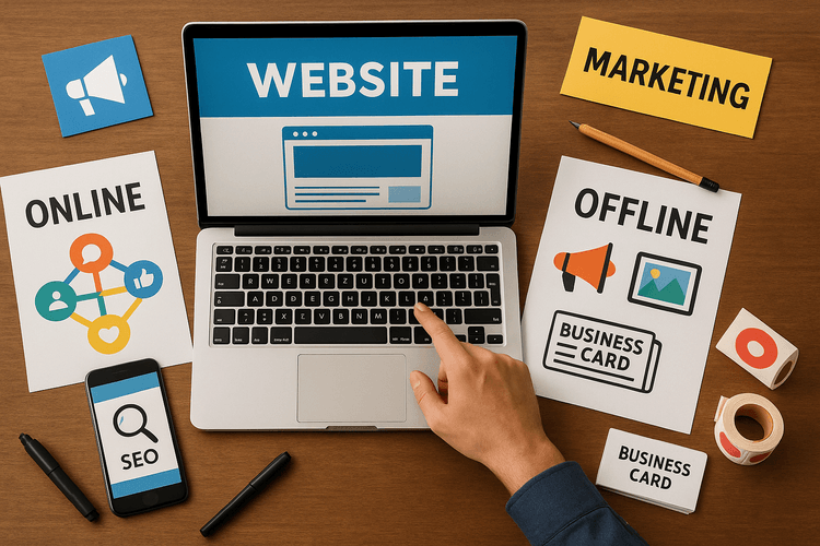 Promocionar tu sitio web a través de canales online y offline Promocionar tu sitio web a través de canales online y offline