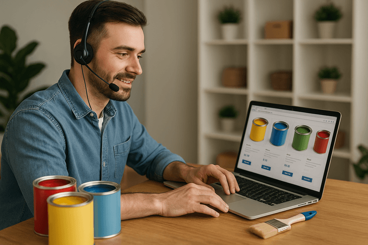 Atendimento ao cliente para os clientes que compram tintas online Atendimento ao cliente para os clientes que compram tintas online