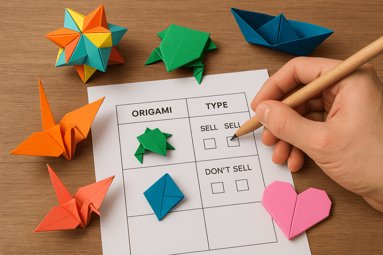 Choisir le type d'origami à vendre