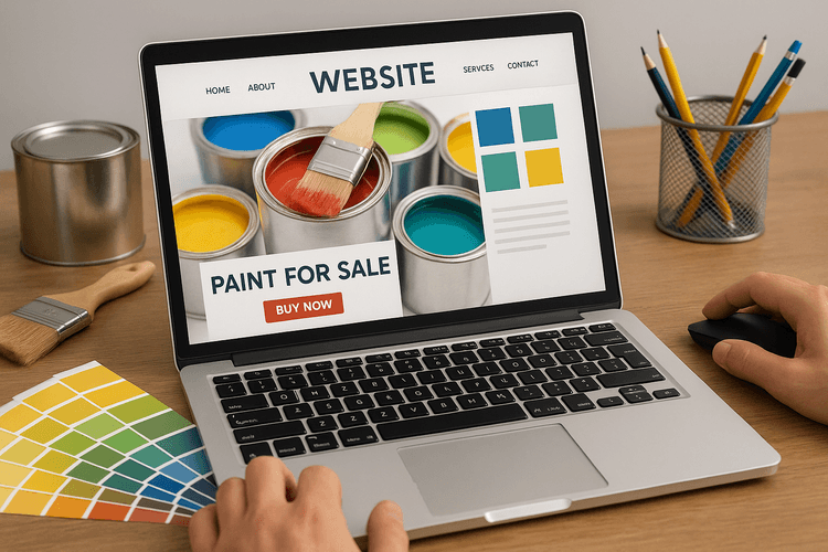 Criação de um site para venda de tintas Criação de um site para venda de tintas