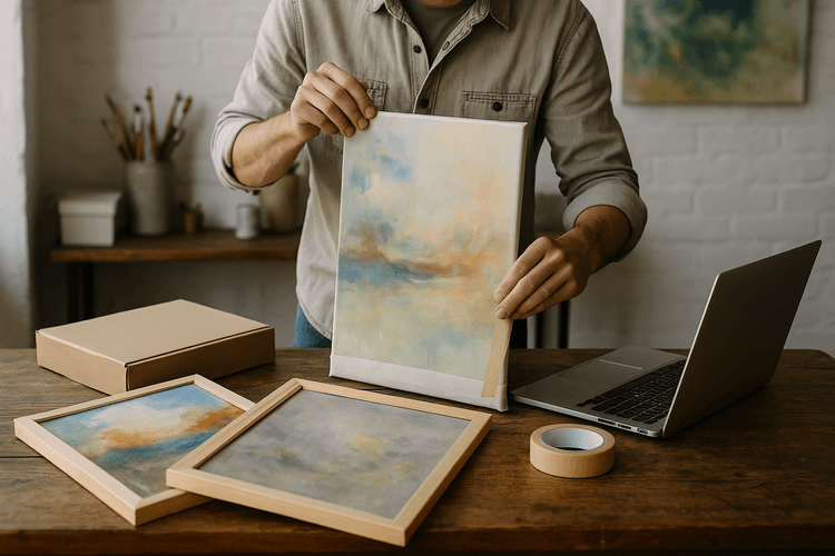 La préparation des tableaux pour la vente en ligne La préparation des tableaux pour la vente en ligne