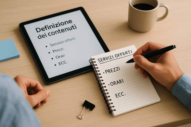 Definition der einzufügenden inhalte: angebotene dienstleistungen, preise, öffnungszeiten usw. Definition der einzufügenden inhalte: angebotene dienstleistungen, preise, öffnungszeiten usw.