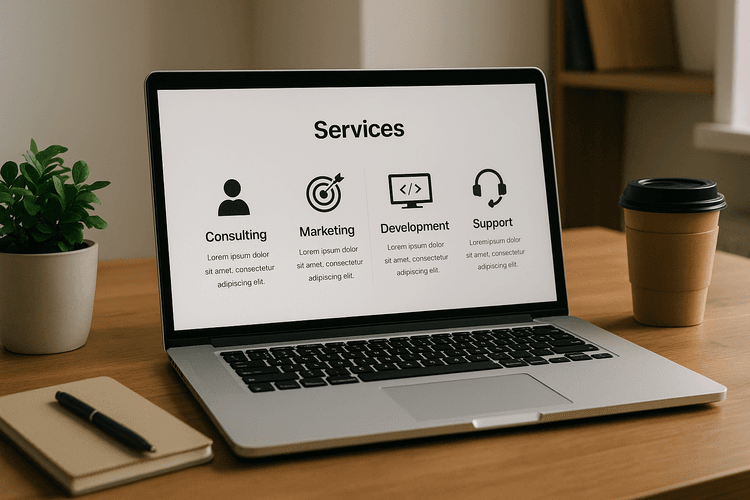 Incluir secciones para los servicios ofrecidos Incluir secciones para los servicios ofrecidos