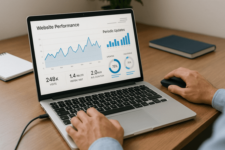 Suivi des performances du site et mises à jour périodiques. Suivi des performances du site et mises à jour périodiques.