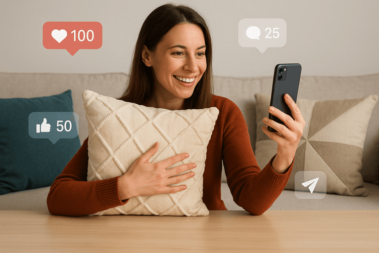 Utilisation des réseaux sociaux pour promouvoir les coussins Utilisation des réseaux sociaux pour promouvoir les coussins