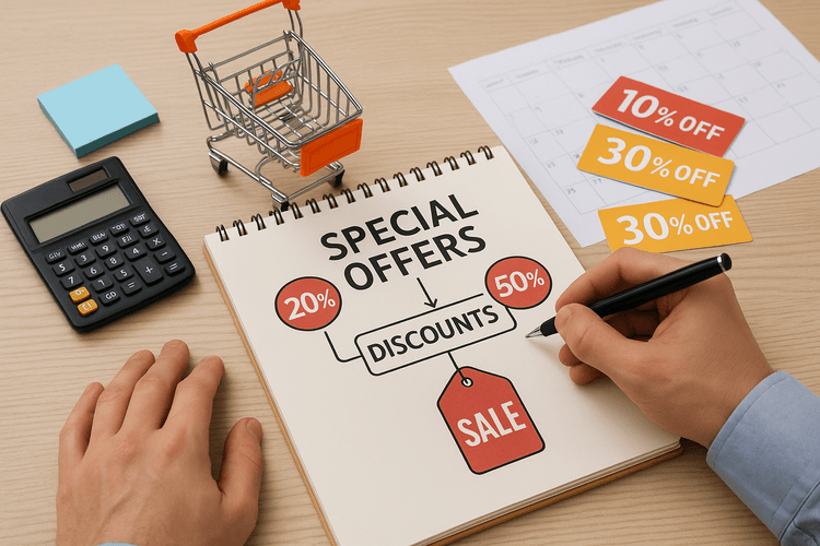 Planejamento de ofertas especiais e descontos Planejamento de ofertas especiais e descontos